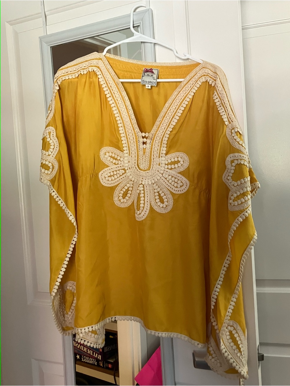 Yoana Baraschi Yellow Embroidered Boho Tunic